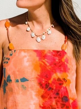 Multi color maxi dress with beaded accents